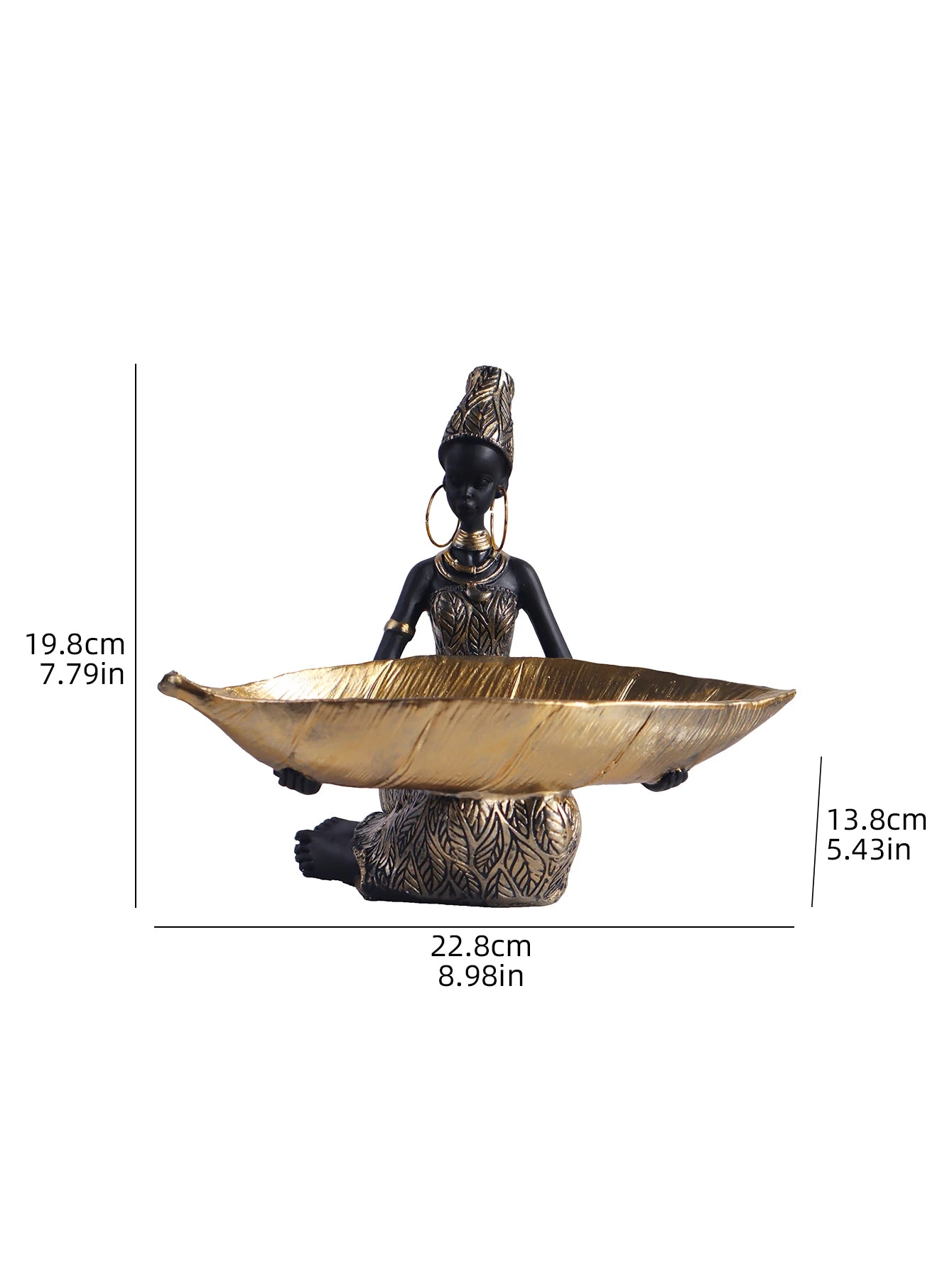 African Woman Resin Bowl Sculpture