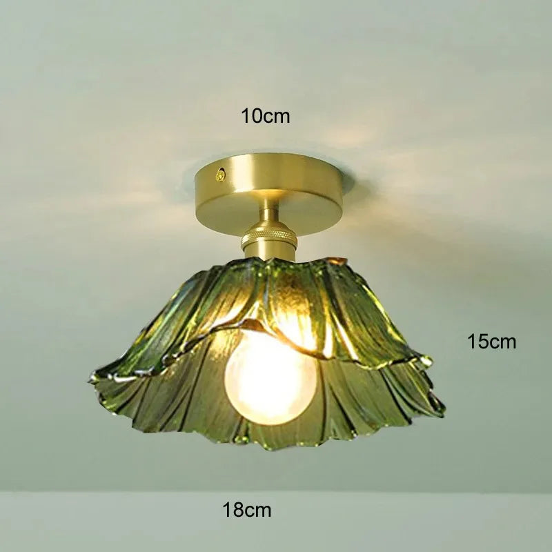 Vintage Flower Glass Ceiling Light