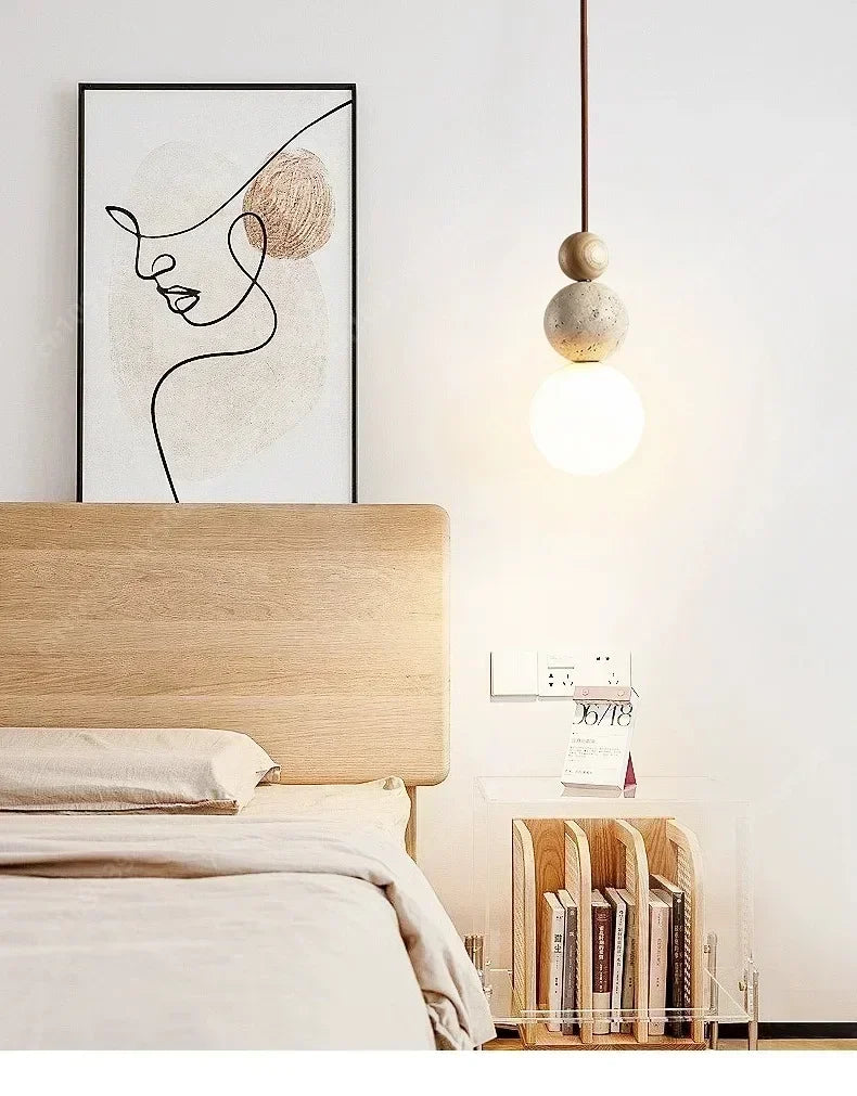 Cream Travertine Pendant Light