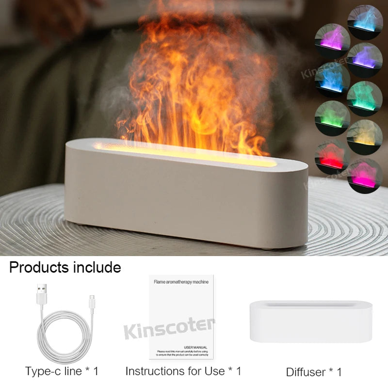 Essential Oil Aroma Diffuser Flame Air Humidifier Ultrasonic Cool Mist
