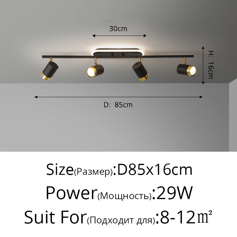 Long Linear LED Spotlight Chandelier
