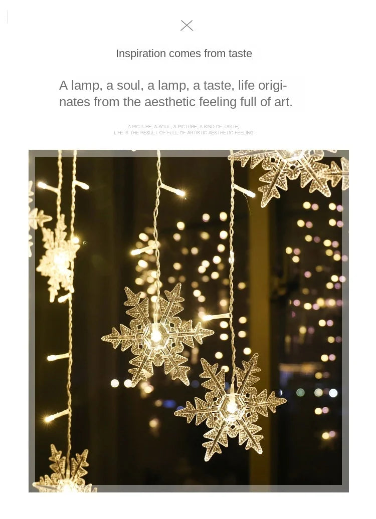 Snowflake LED Curtain Lights 3.2M