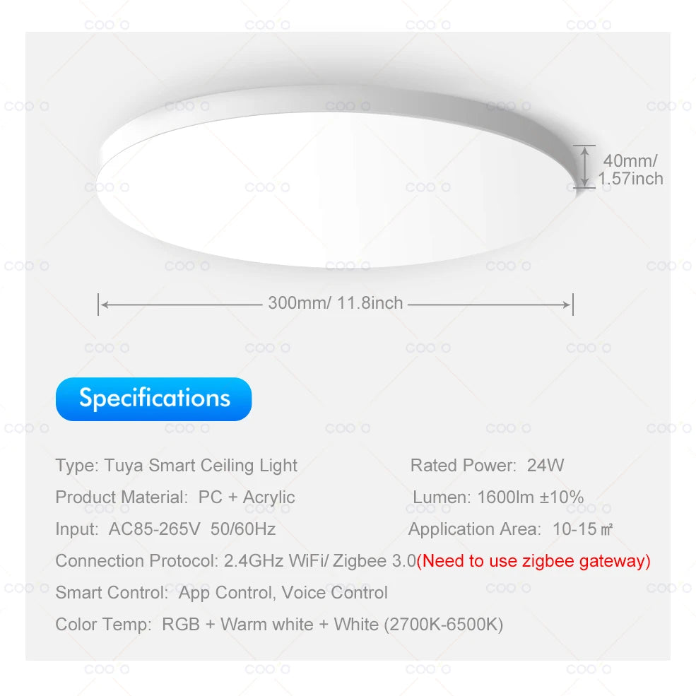 Smart Zigbee RGBCW Ceiling Light