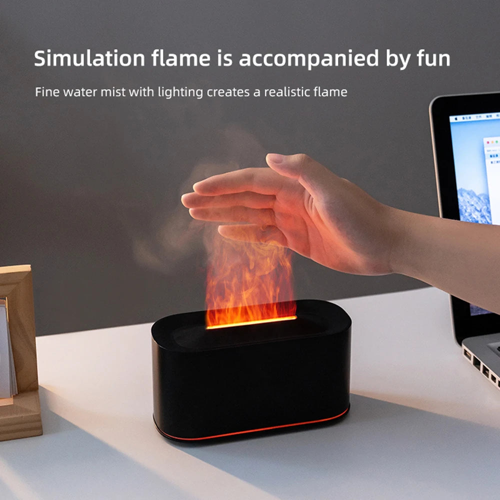 Essential Oil Diffuser,Flame Colorful Water Vapor Fire Humidifier for