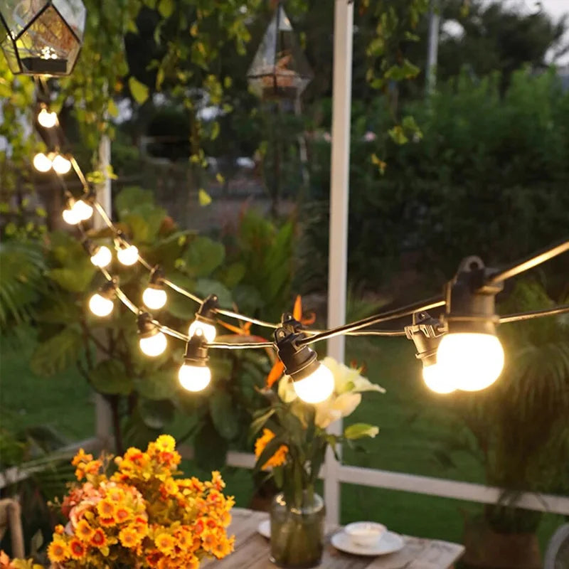 Outdoor Camp Lights Bulbs 23M G50 Waterproof Garland String LED Fairy Lights Tent Decoration Christmas Party Wedding ornament