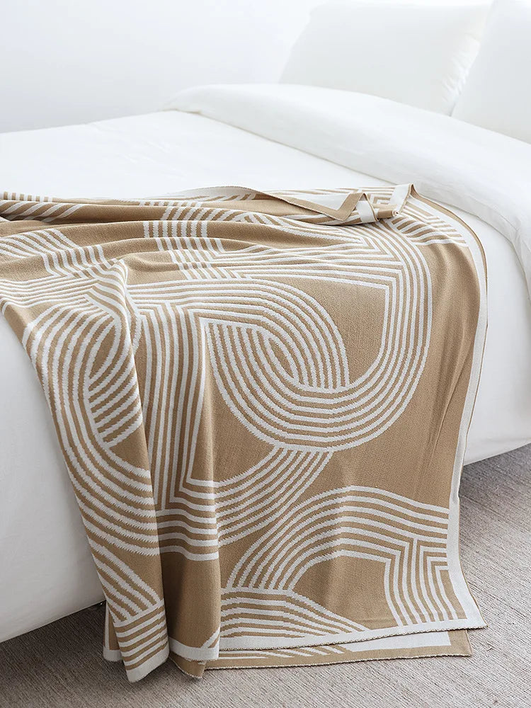 Nordic Geometric Knit Blanket