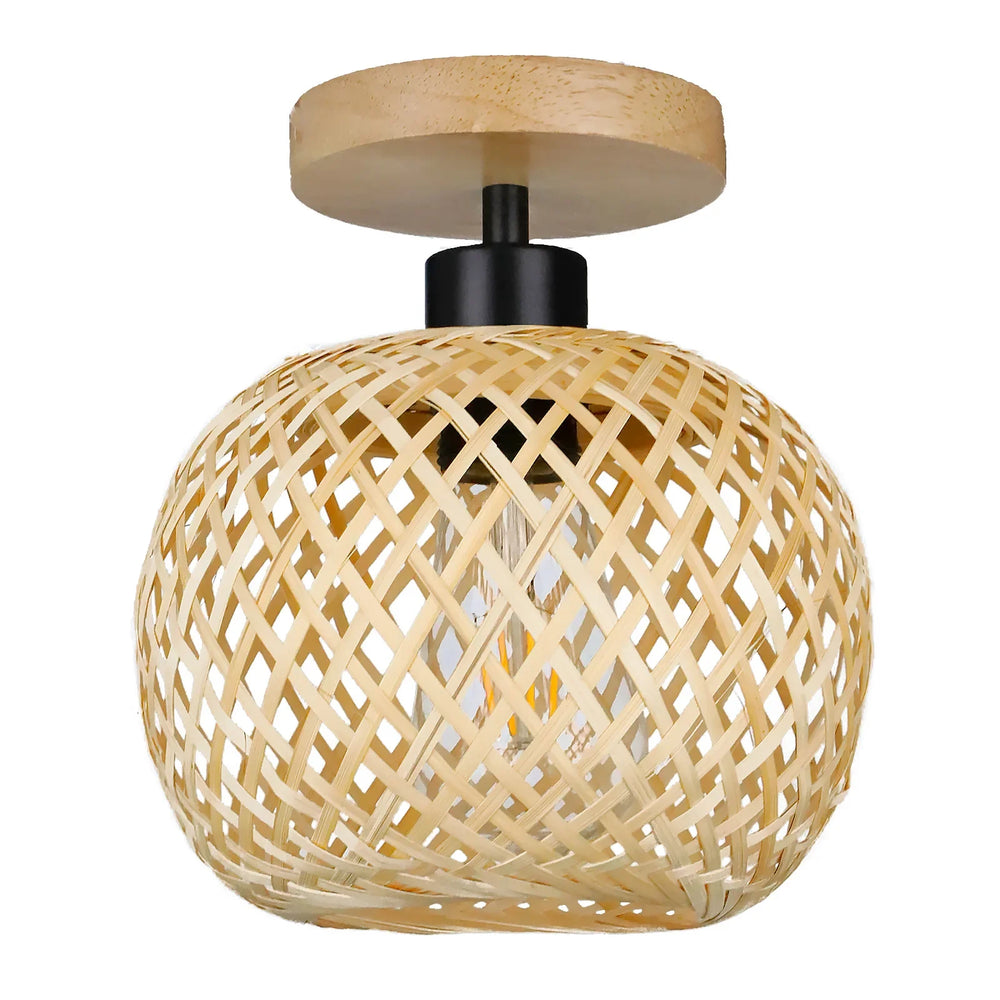 Retro Woven Bamboo Ceiling Light