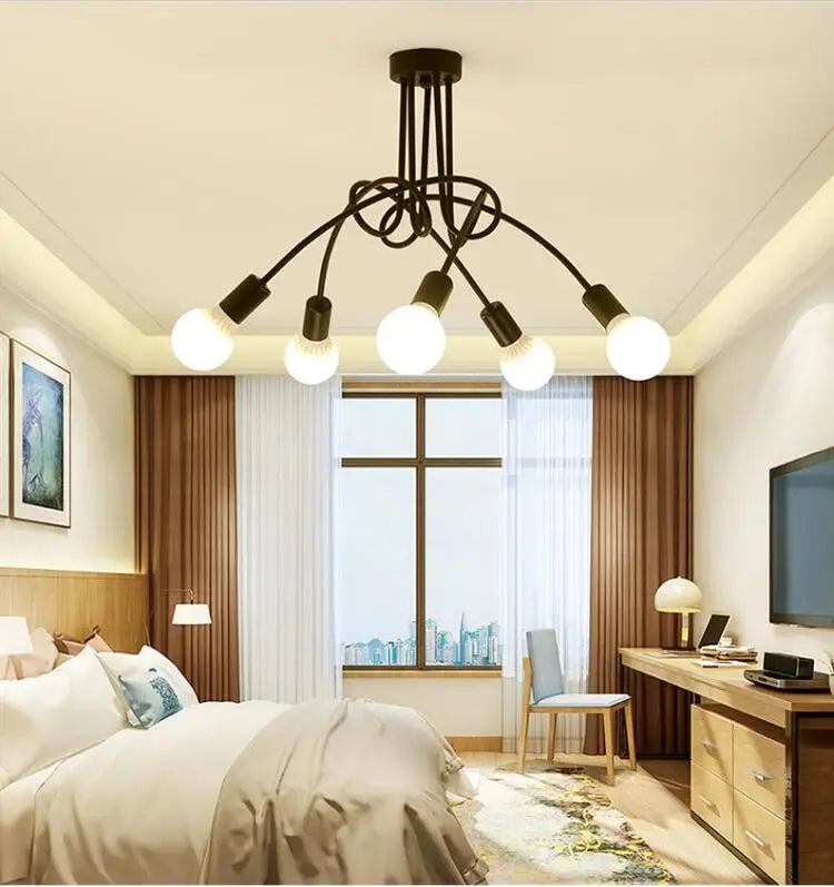 Wrought Iron Retro Cage Chandelier