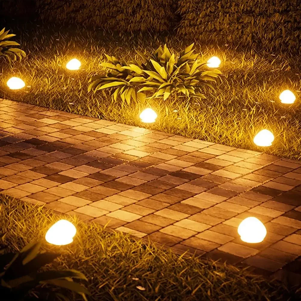 Solar Decorative Lamp Frosted Ground Lamp Outdoor Waterproof  Portable Energy Saving  Lantern Pebble Lawn Light Home Garden Lamp