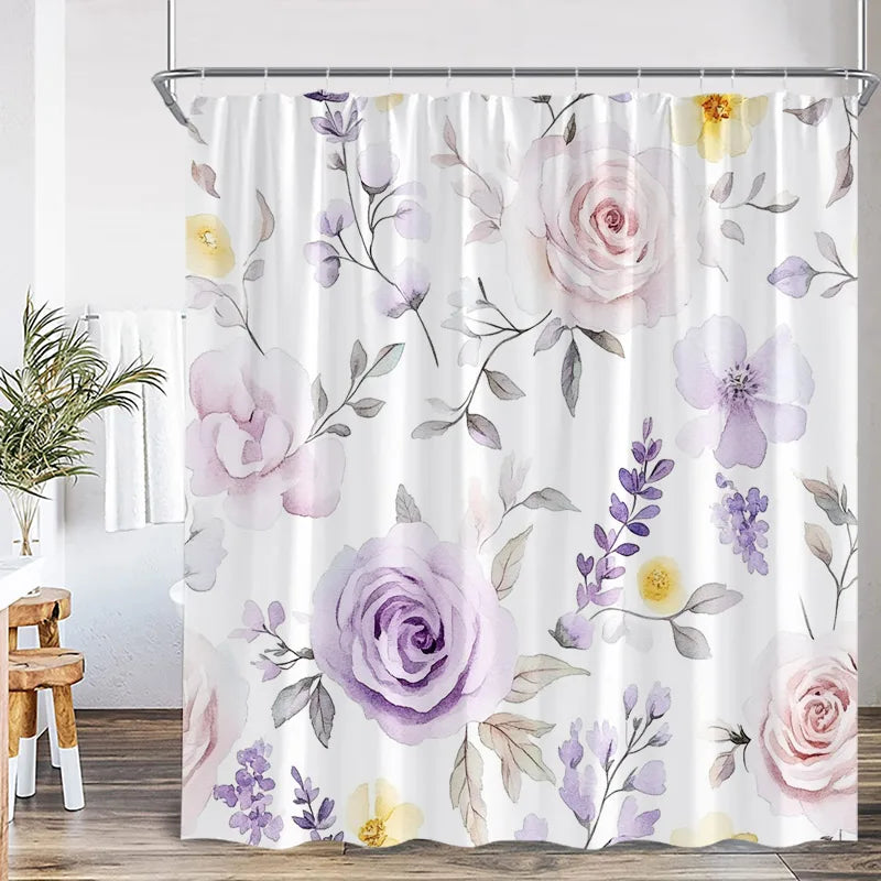 Watercolour Botanical Shower Curtain