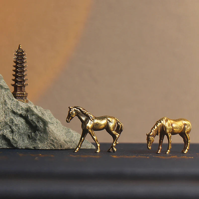 Miniature Brass Horse Figurines