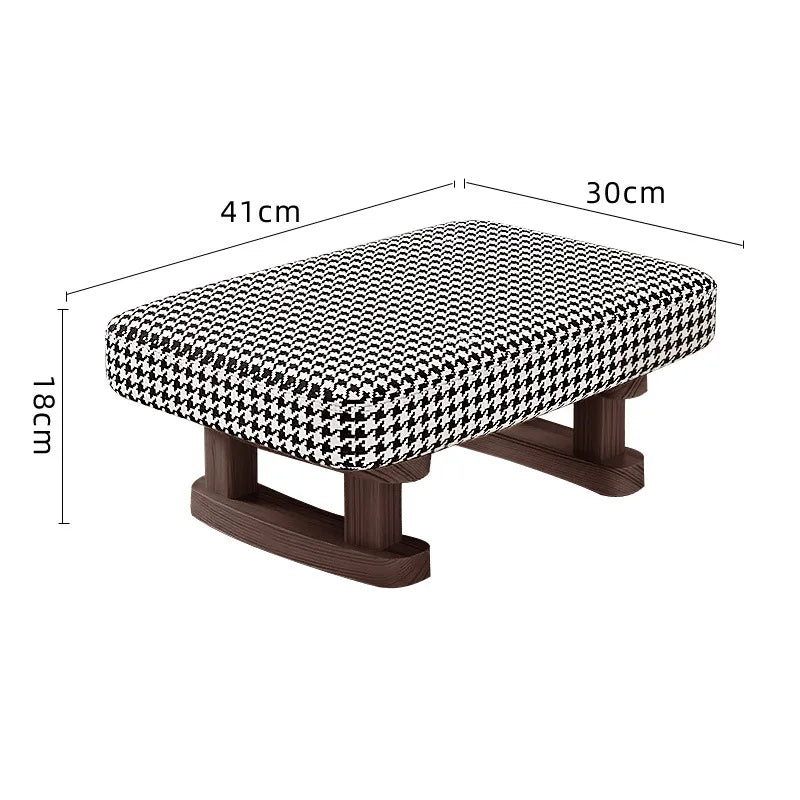 Solid Wood Shoe Changing Stool, Low Foot Rest
