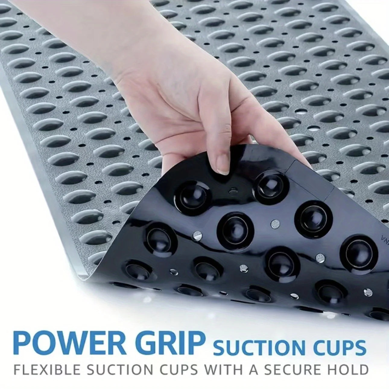 1Pc non-slip shower mat bathtub mat with drain holes and suction cups