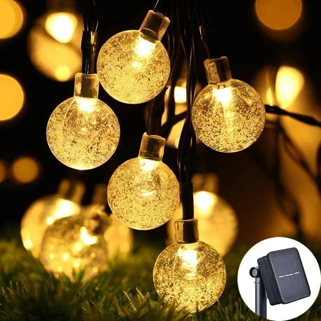 Solar Crystal Globe String Lights
