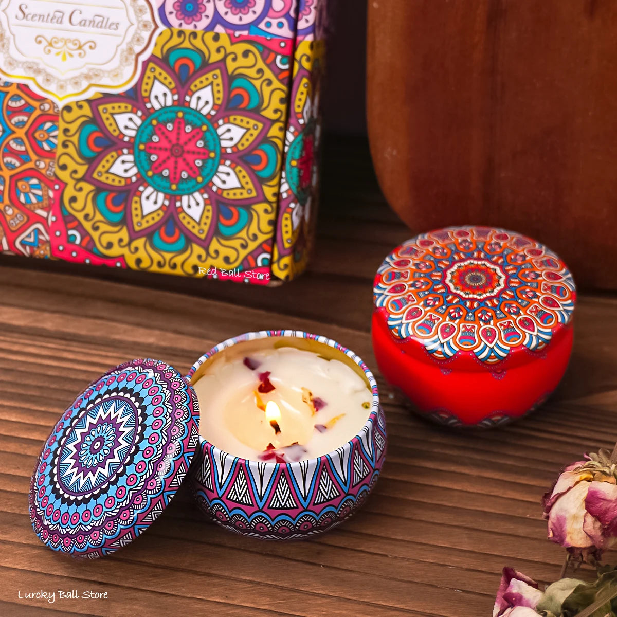 4Pcs/Box Scented Long Lasting Smokeless Fragrance Candle Jar Soy
