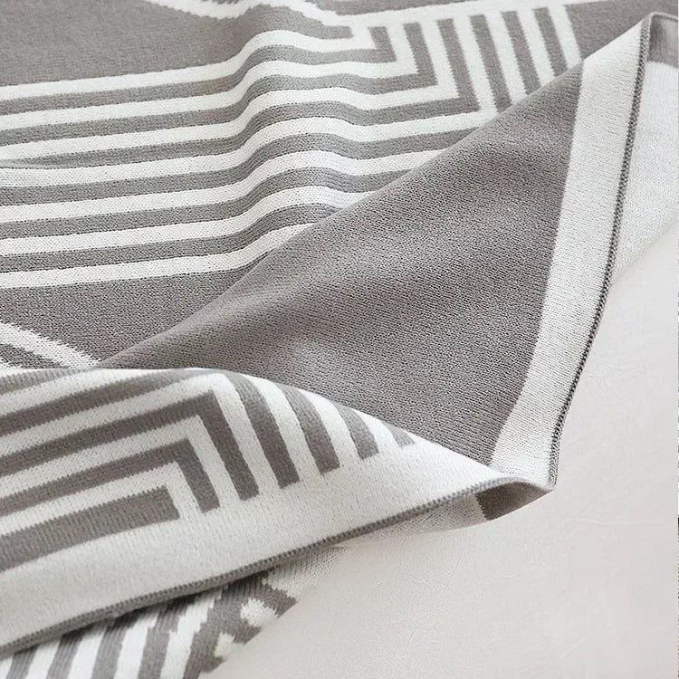 Nordic Geometric Knit Blanket