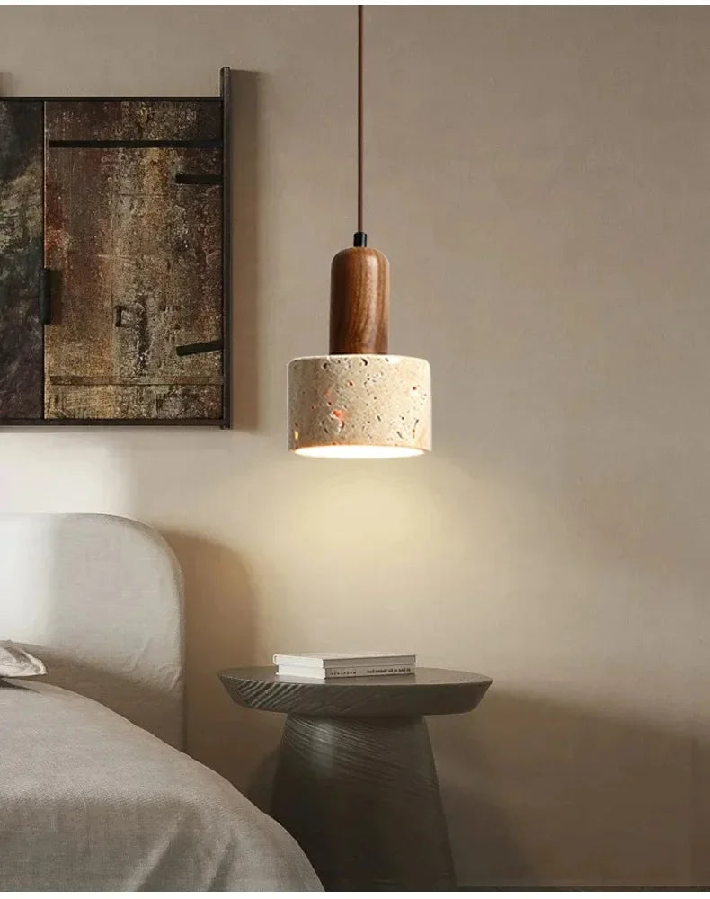 Wabi Sabi Travertine Pendant Light