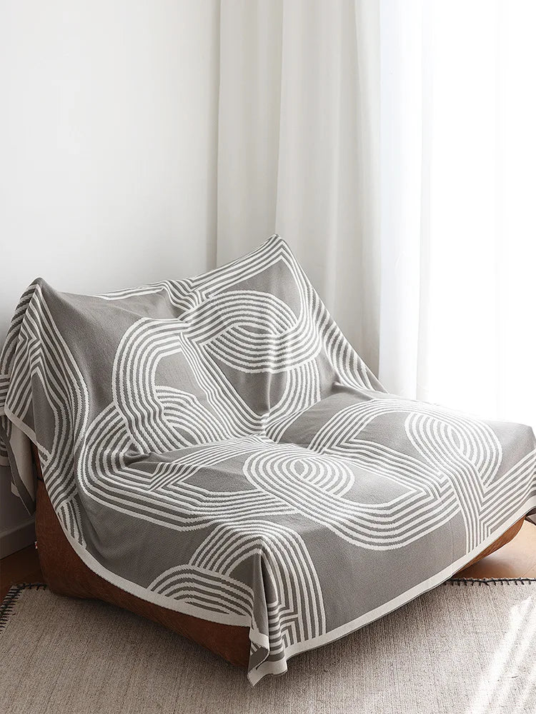 Nordic Geometric Knit Blanket