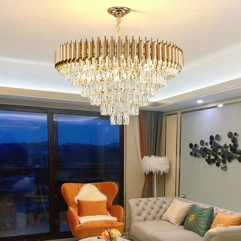 Luxury Crystal Ceiling Chandelier Lighting Modern Living Room Lights