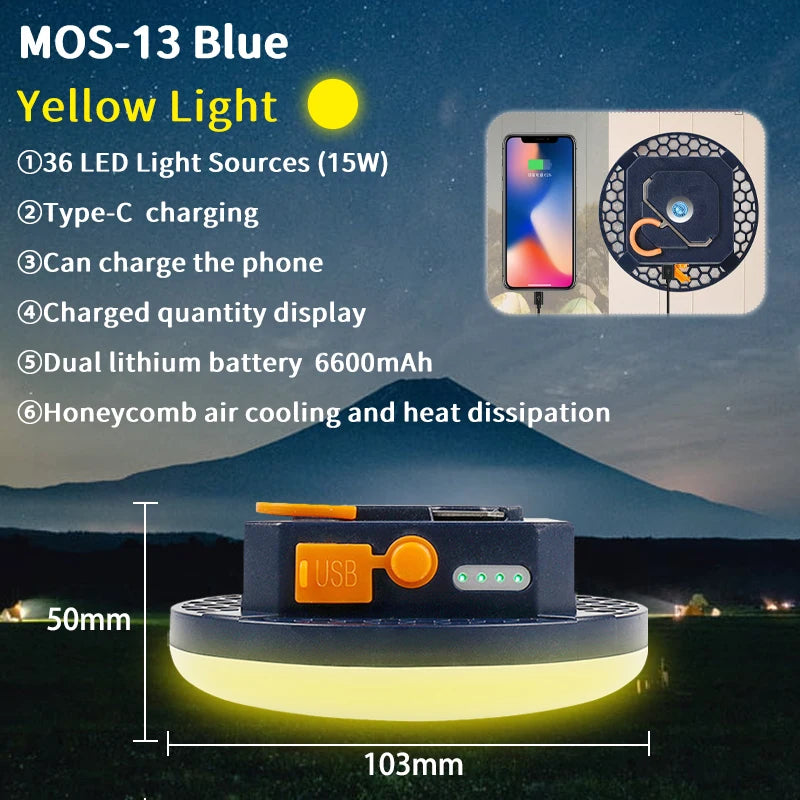 9900mAh Rechargeable Powerful Light Camping Lantern with Magnet Strong