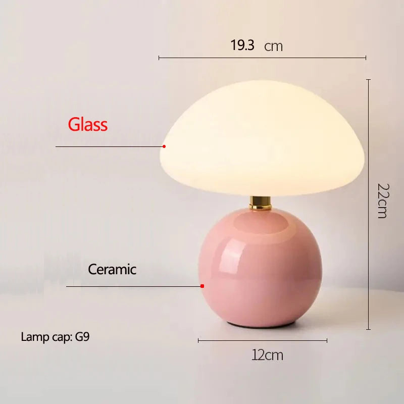 Ceramic Mushroom Bedside Table Lamp