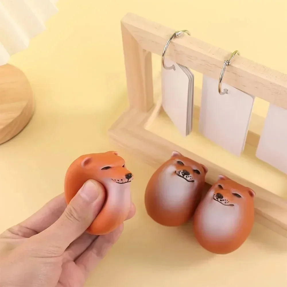 Cute Shiba Inu Egg Figurine Realistic Dog Statue Desktop