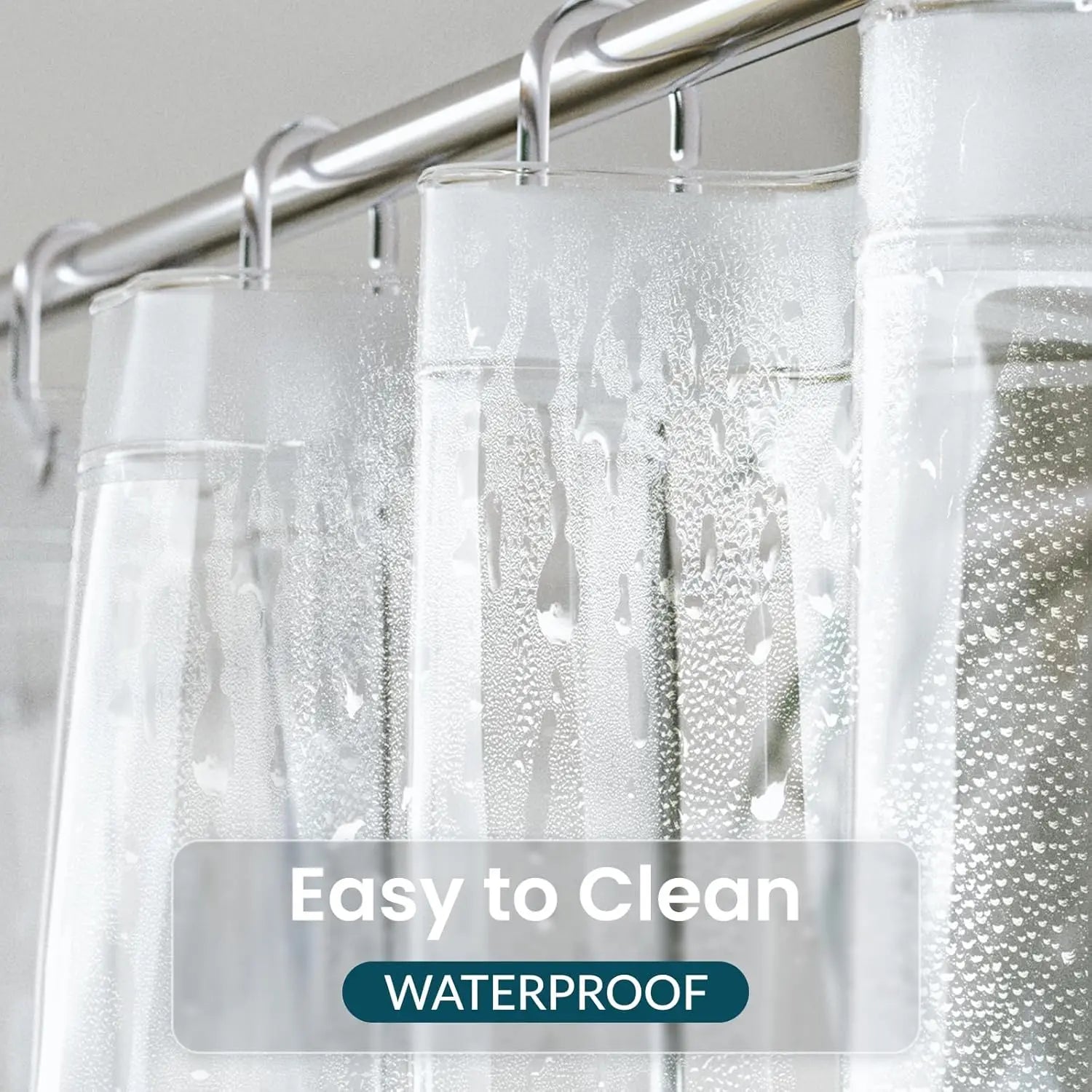 Clear Shower Curtain Liner, Peva 72x72 Lightweight Waterproof