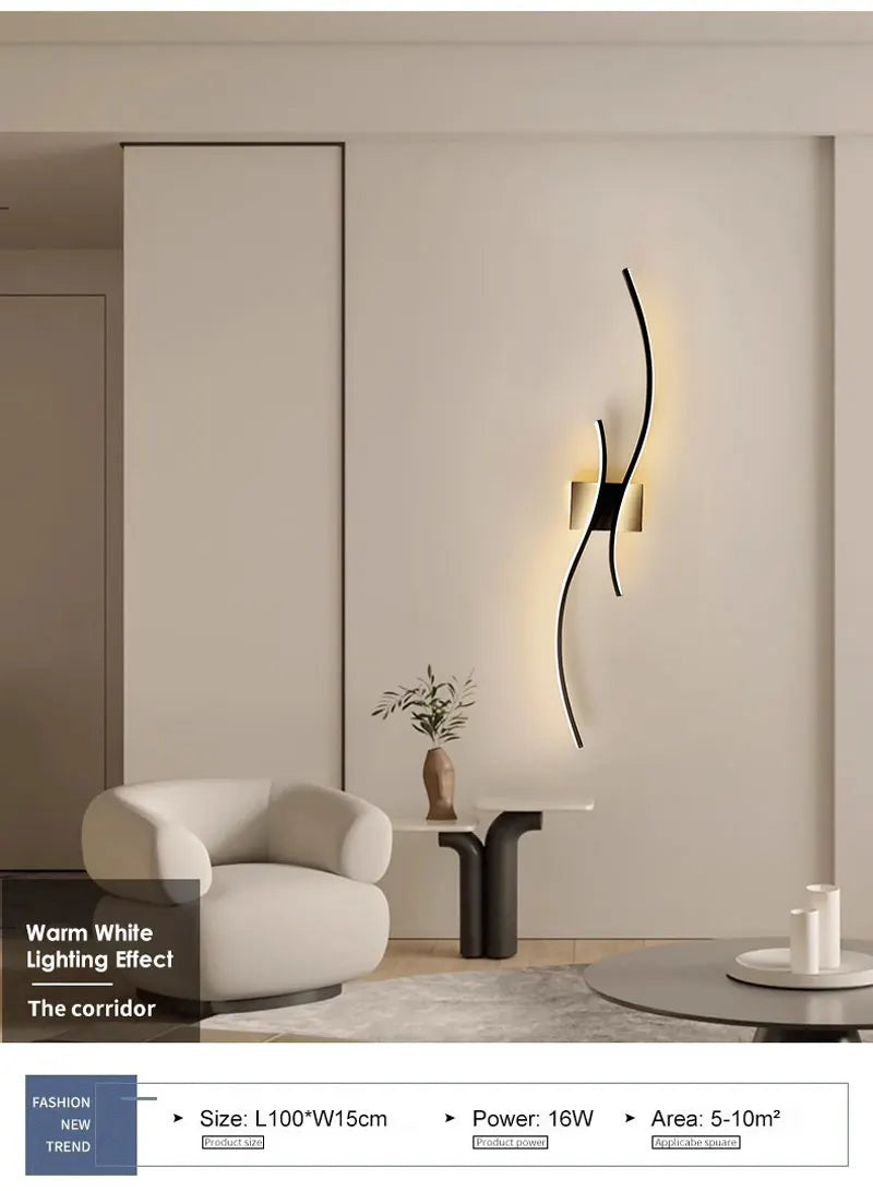 Indoor LED Wall Lamps for Corridor Bedroom Aluminum LED Wall Sconce
