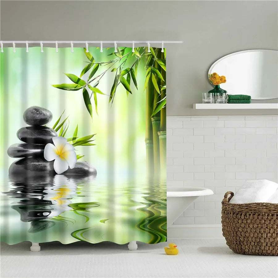 Zen Garden Bamboo Shower Curtain