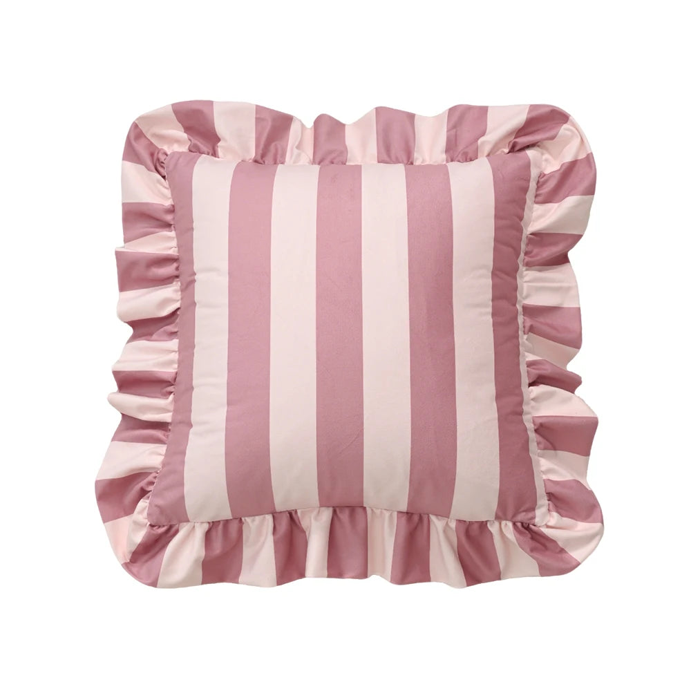 1PC Striped Lace Velvet Pillowcase 18X18Inch Pillowcases Soft Cozy