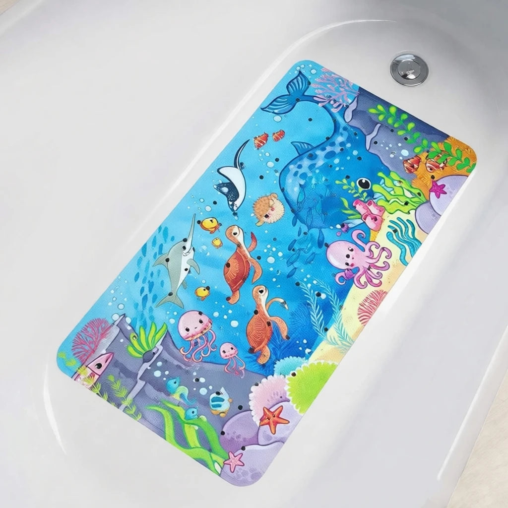 Suction Cup Bathtub Mat With Drain Holes