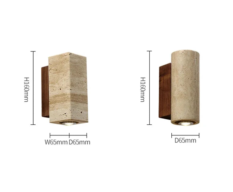 Travertine Wabi Sabi Wall Lamp