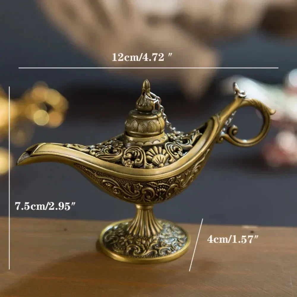 Hollow Metal Oil Lamp Incense Burner, 12 cm