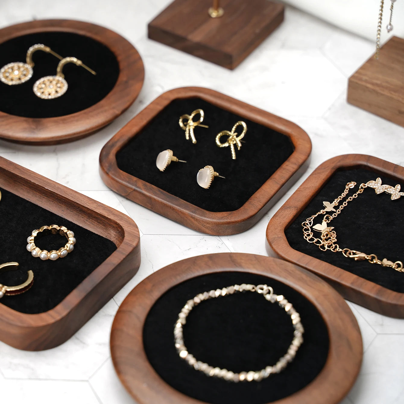 Solid Wood Jewelry Display Tray