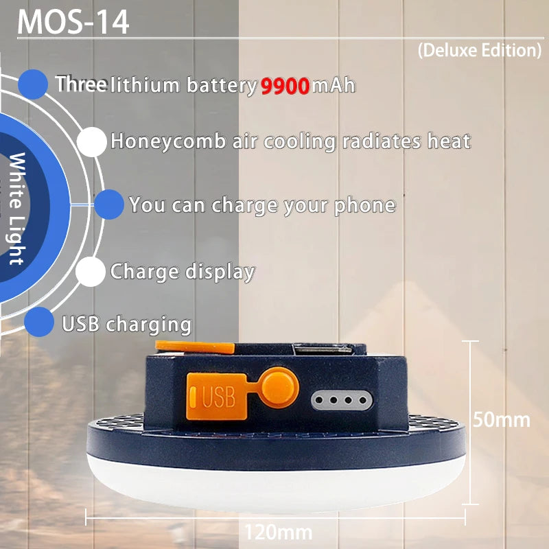 MOSLIGHTING 9900maH LED Outdoor Camping Light Rechargeable Tent Light