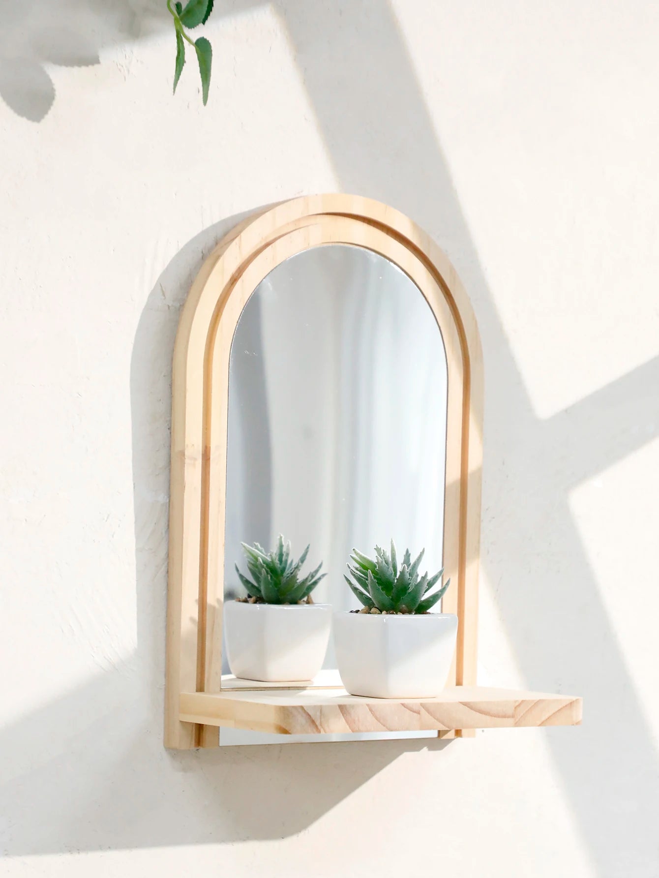 Boho Geometric Wooden Wall Shelf