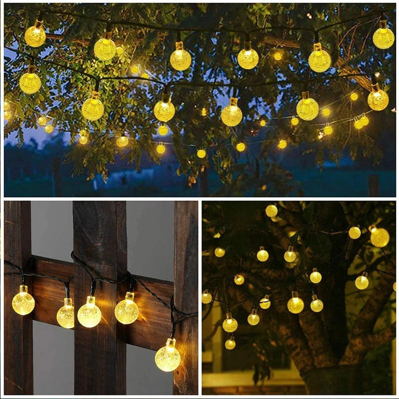 Solar Crystal Globe String Lights