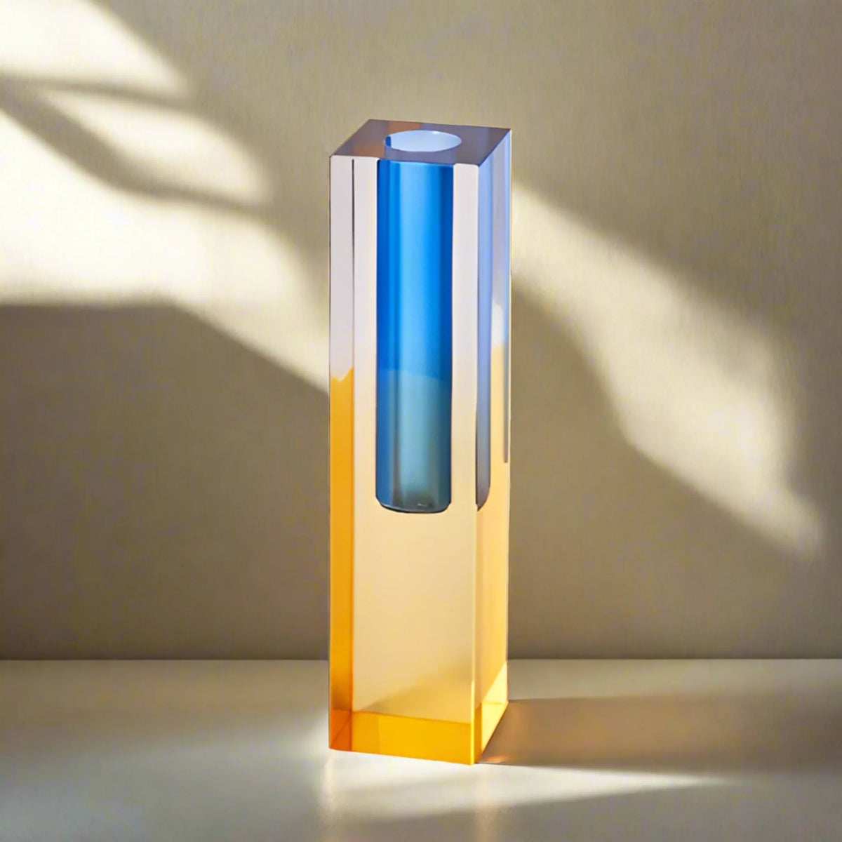 Iridescent Acrylic Bud Vase, Crystal Look Column Vase