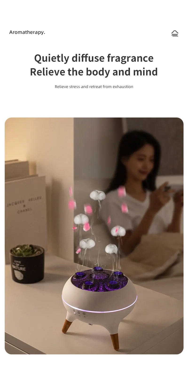 Dynamic Jellyfish Air Humidifier 250ml Essential Oil Diffuser Remote
