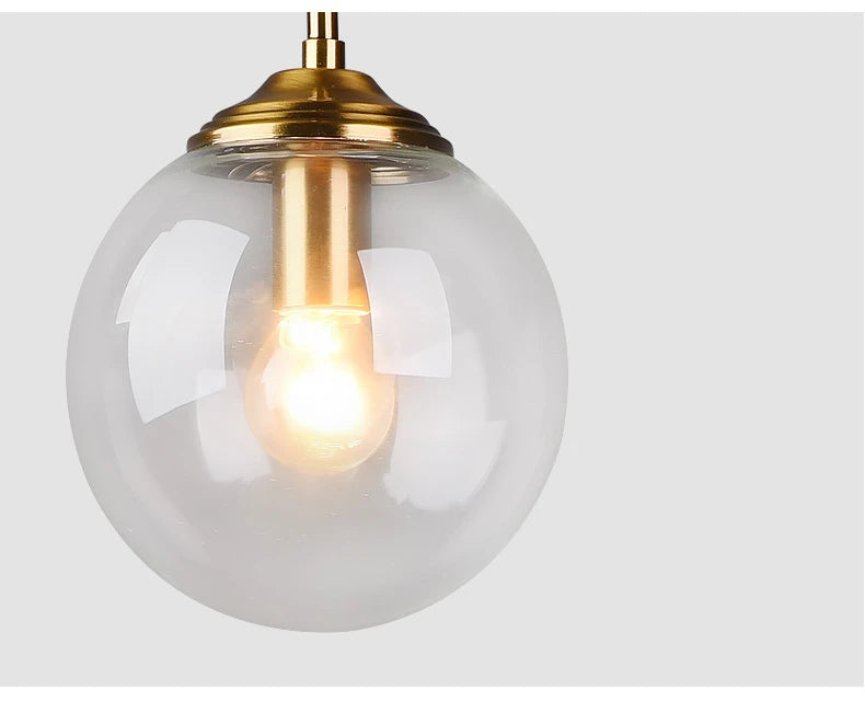 Modern Luxury Metal Chandelier Nordic Creative LED Glass Pendant Lamp