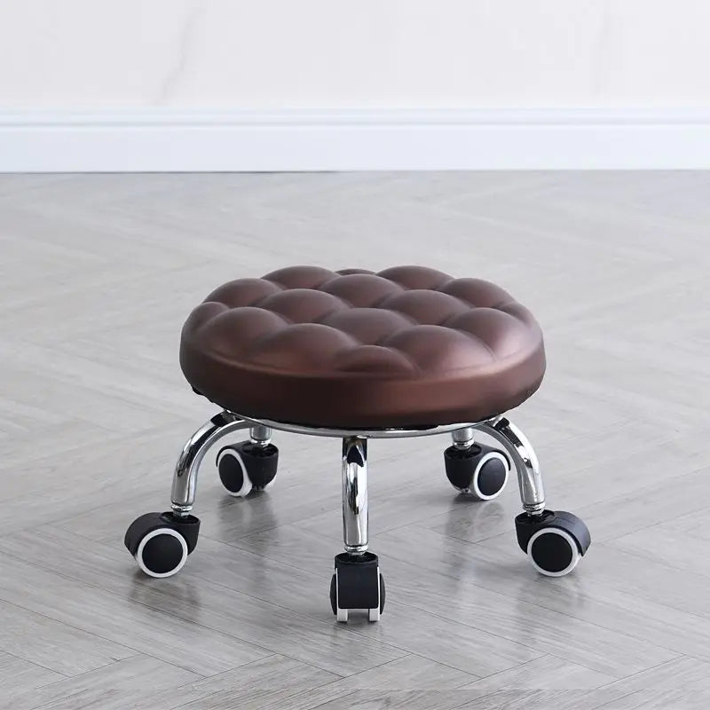 Household wheeled floor-cleaning chairs, wheeled seam sealing stools, low stools, rotating nail and pedicure round stools  스툴