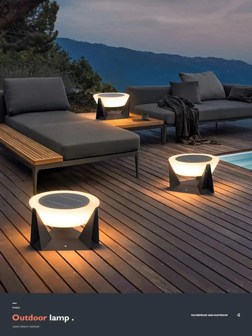Solar Post Light Outdoor Column Pillar Light 3000K IP65 Garden