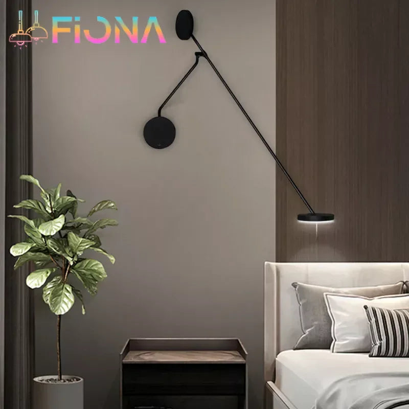 Designer Creative Long Pole Flexible Wall Lamp Black Wall Lamp with