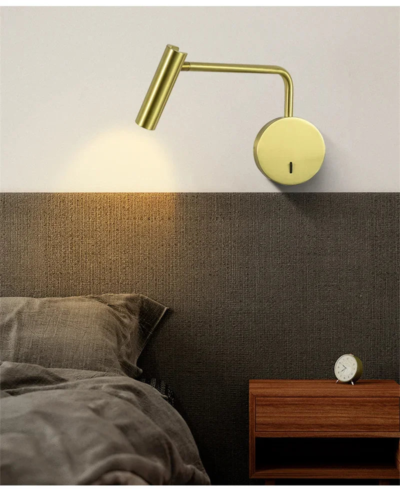 Modern Swing Arm Reading Wall Lamp Hotel Rooms Lamp 3W LED Adjustable
