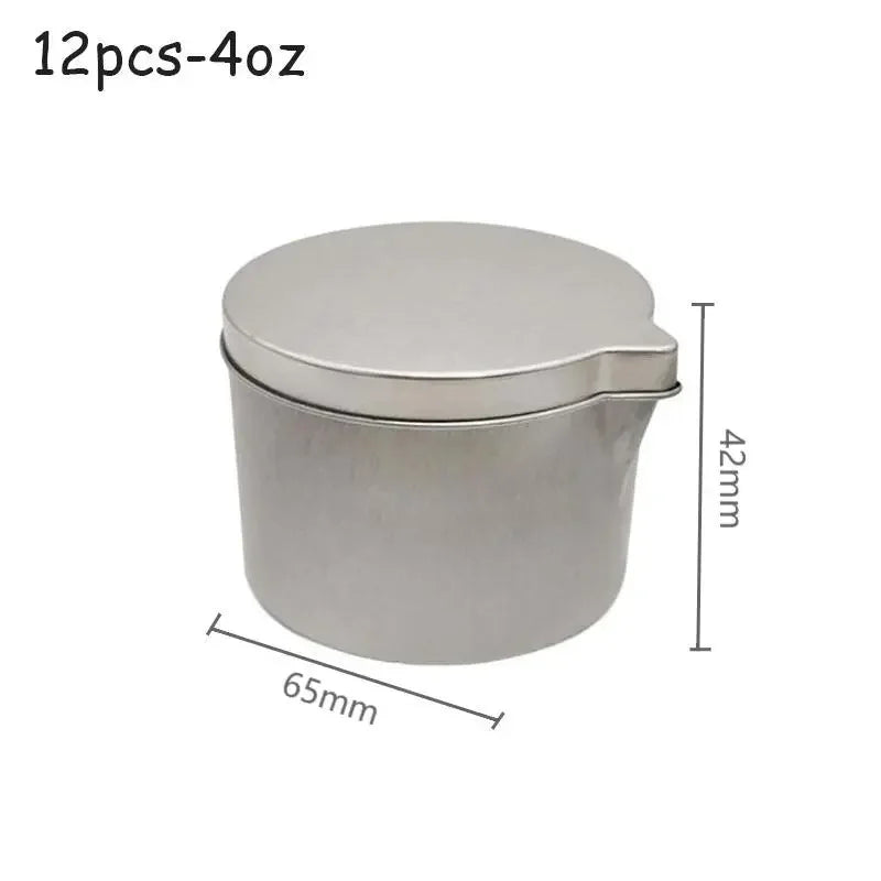 12pcs Tinplate Candle Jar With a Handy Spout Aromatherapy Massage Cream