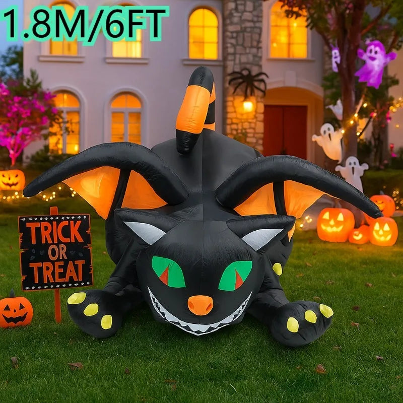 6 ft Inflatable Shaking Head Black Cat