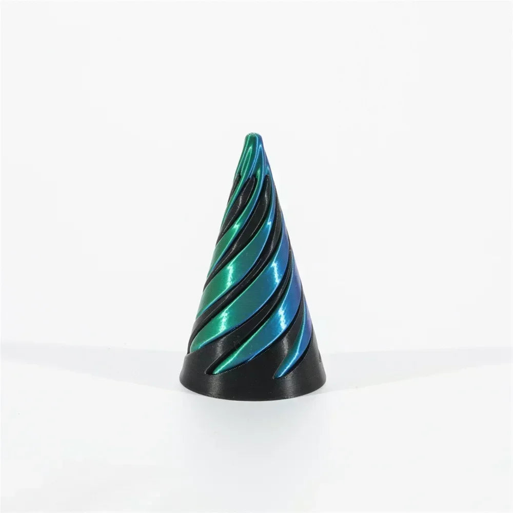 3D Printed Helix Screw Rotating Toys Stress Reducing Tool Pyramid