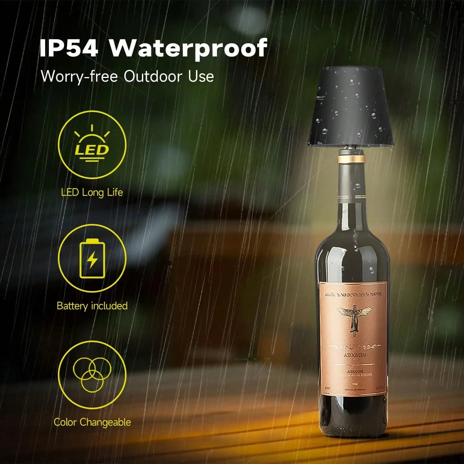 Rechargeable Wine Bottle Table Lamp