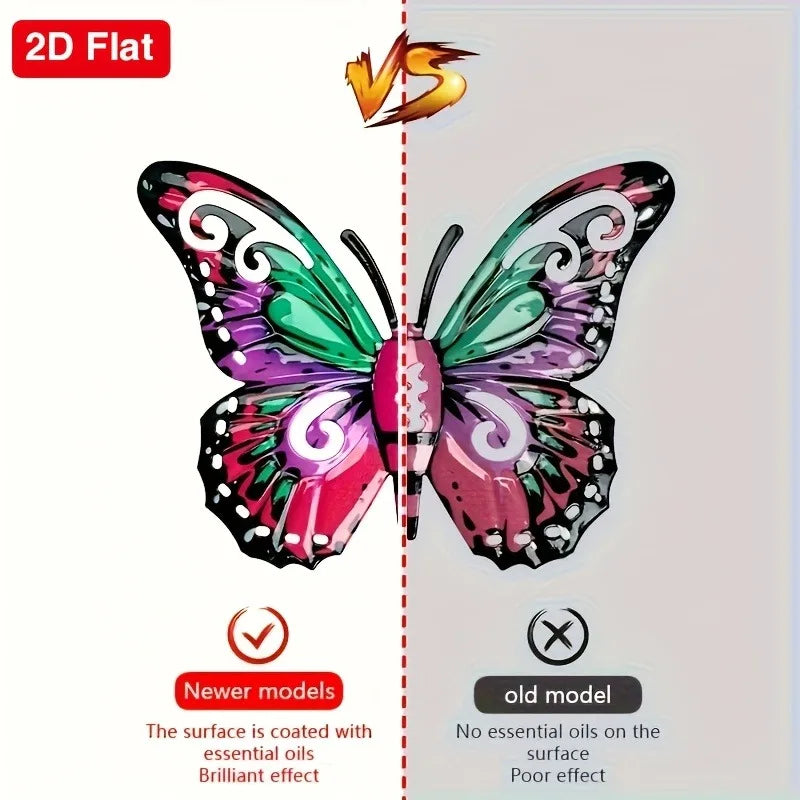 set 2D Metal Butterfly Wall Art Decor for Garden
