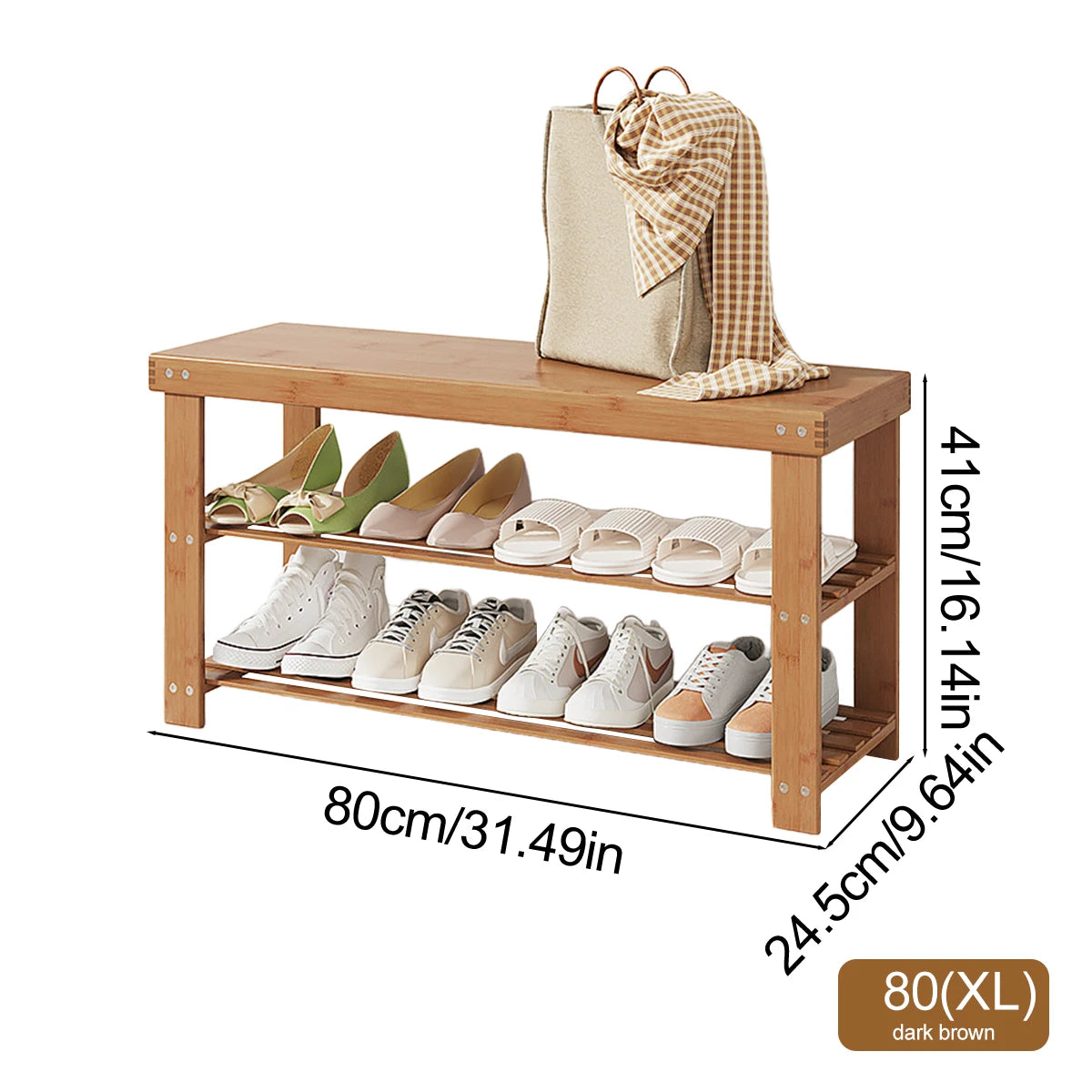Stackable Bamboo Shoe Rack